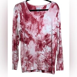 Chico’s Beautiful Women's Long Sleeve Tee in Red/Pink Size 2 (Large)